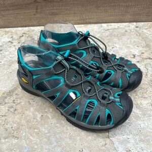 Keen Sandals Womens Size 10 Teal Gray Whisper Waterproof Hiking Closed Toe